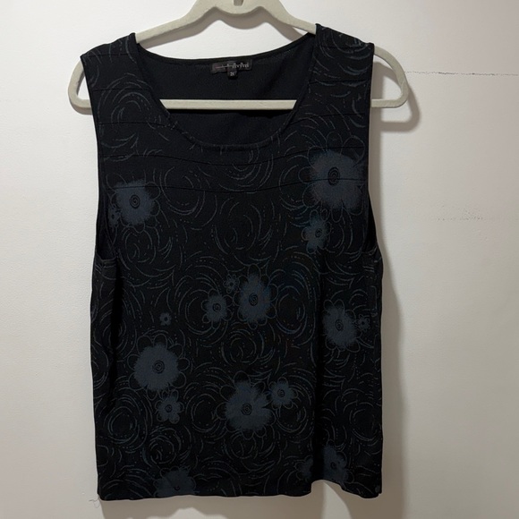 Pierri New York Tops - Pierri Womens 2X Floral Scoop Tank Top Blouse Lizzie McGuire 90s Y2K VTG Ribbed